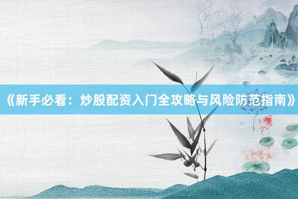 《新手必看：炒股配资入门全攻略与风险防范指南》